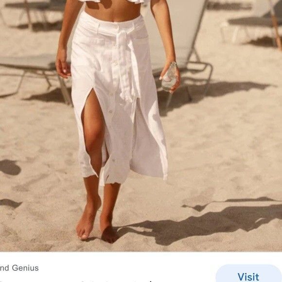 L Space Women White Del Mar Skirt Size Medium New - Picture 1 of 12